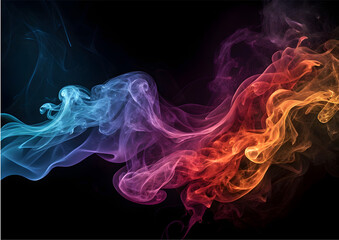 Obraz premium Abstract Swirls of Vibrant Colored Smoke
