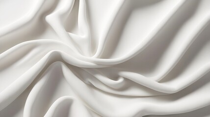 Obraz premium elegant flowing white fabric with soft folds and smooth texture background 