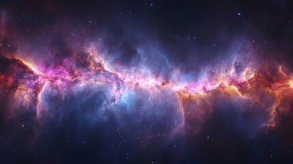 Obraz premium Celestial Tapestry, An Intricate Nebula Display in Cosmic Splendor