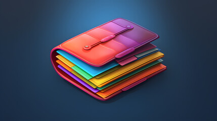 Wallet Accessories isometric 3D