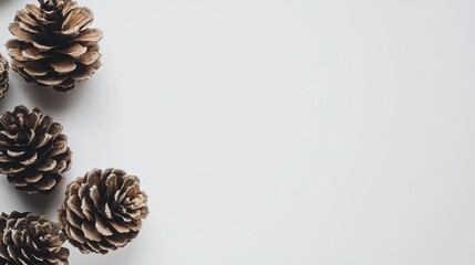 Pinecones arranged on a light background showcasing natural texture and organic shapes