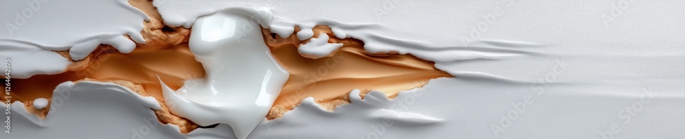 Poster creative peeling effect revealing layers of texture and color on a smooth surface in a modern artist