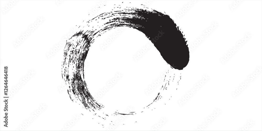 Aufkleber black grunge round shapes. brush strokes frames elements, frames for design. vector isolated on whit