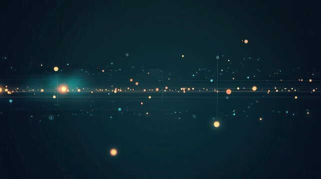 Glowing Dots Timeline, A sleek digital design featuring luminous dots connected by minimal lines, ideal for visualizing progress and events.