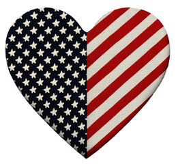Obraz premium American Flag Heart Shape with Stars and Stripes on Transparent Backdrop