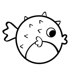 Obraz premium cute sea cartoon fish