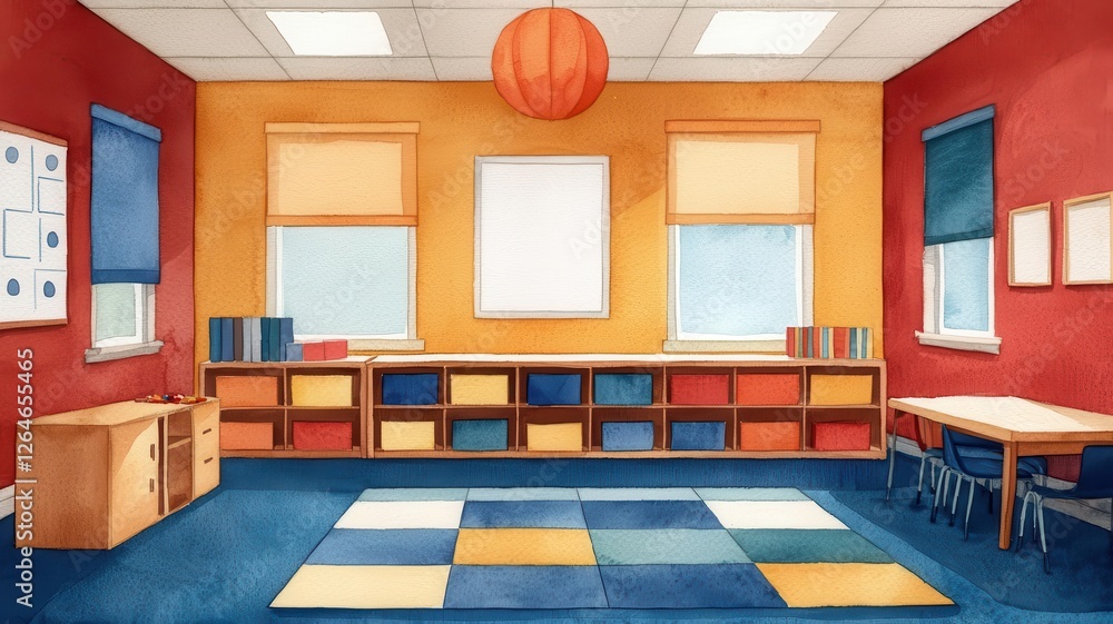 Poster education technology adaptive learning platforms and personalized learning. a watercolor classroom w