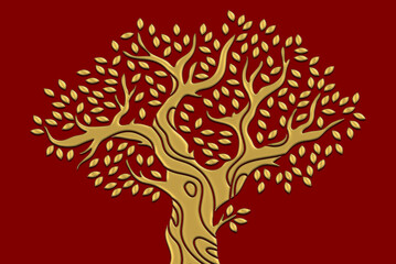 tree with red and yellow leaves