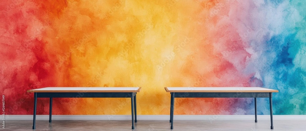 Poster education technology interactive whiteboards innovation. a watercolor classroom where students desig