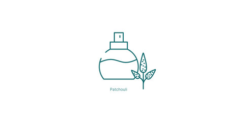 Deep Patchouli Musky Perfume Accords Vector Icon