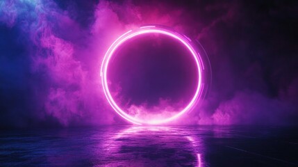 Futuristic Flow Glowing Waves in Purple and Blue, Dynamic Elegance Modern Dark Abstract Background, Radiant Technology Shiny Lines and Abstract Waves