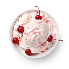 Frozen Custard or ice cream in a bowl, top view