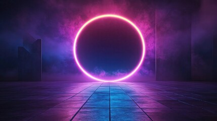 Futuristic Flow Glowing Waves in Purple and Blue, Dynamic Elegance Modern Dark Abstract Background, Radiant Technology Shiny Lines and Abstract Waves