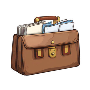 brown briefcase with papers clip art preview