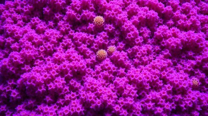An image of organic insulation panels grown from mycelium, using deep ultraviolet hues, vivid purples, and high contrast.