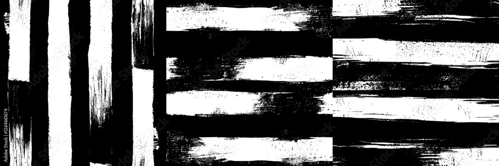 Poster a modern seamless pattern of scribbles and stripes is set against a simple monochrome background wit