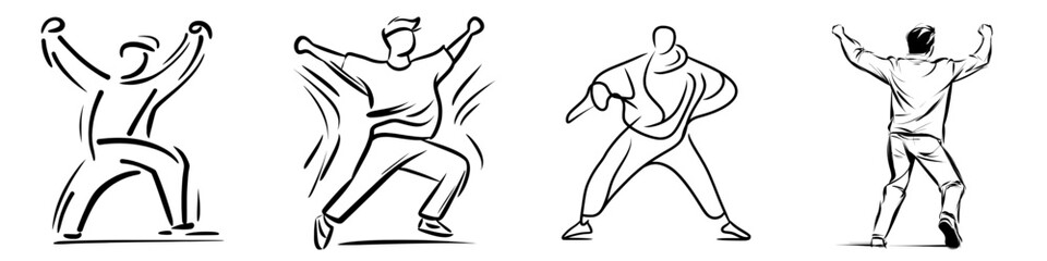 A monochrome drawing depicts a businessman gesturing to something with one hand while beckoning to himself with the other, characterized by scribbles, outlines, and ink