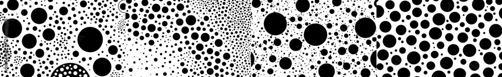 Poster seamless pattern featuring rectangles with black dots on a white background