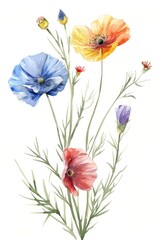 Fototapeta premium Individual wildflower asteraceae painting anemone.