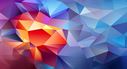Multicolor polygonal illustration, which consist of triangles. Geometric background in Origami style with gradient. Triangular design for your business. Rainbow, spectrum image.