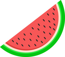 Slice of Watermelon Illustration Transparent Background