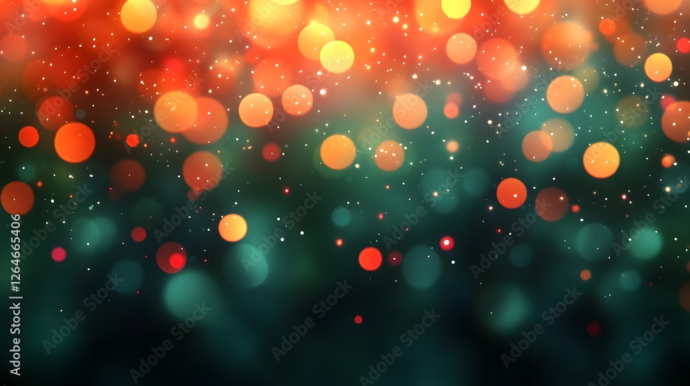 Poster abstract light orbs and bokeh creating a vibrant festive backdrop