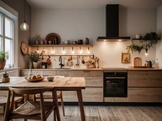 Bright and airy kitchen showcasing natural wood and modern design