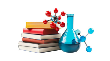 Scientific exploration tools laboratory educational material modern workspace close-up chemistry...