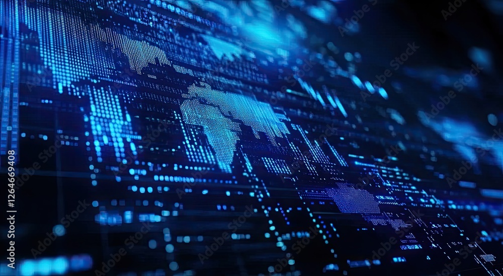 Aufkleber global data visualization on a digital display