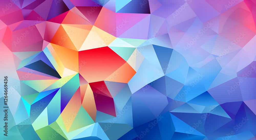 Poster multicolor polygonal illustration, which consist of triangles. geometric background in origami style