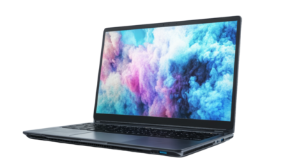 High-performance laptop showcase modern workspace tech product studio setting close-up view innovation and design