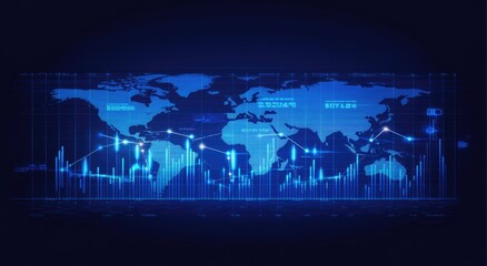Global Financial Data Visualization on Dark Background