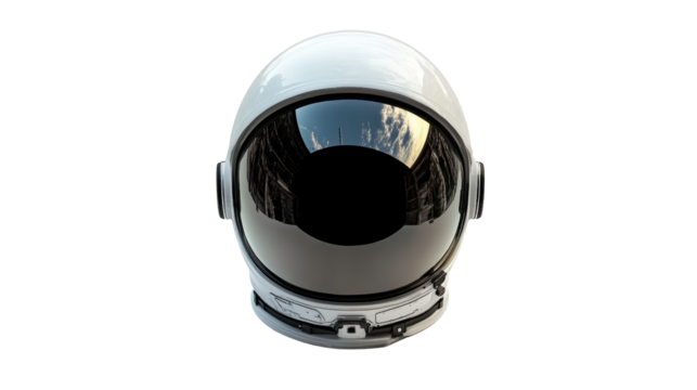 Astronaut helmet display space exploration image collection indoor setting close-up view futuristic concept