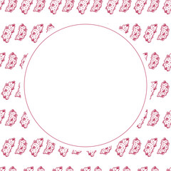 chocolate chip cookies frame. doodle chocolate cookies circle frame. hand drawn cookies frame background. chocolate cookies background