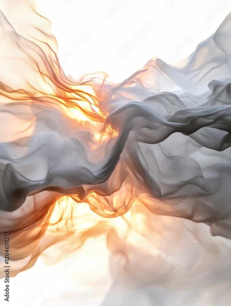 Aufkleber ethereal fluid motion silky textures in sunset glow - dynamic visual content for creative marketing 