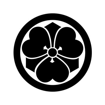 丸に片喰　金焼物　家紋 金色額入り家紋【丸に片喰】 : ヤマトデザインヤフー店 - 通販 - Yahoo