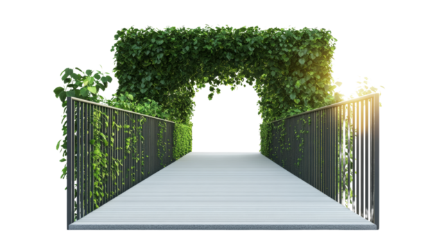 Enchanting green archway leads to serenity nature visual art bright environment perspective tranquility