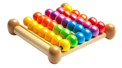 Colorful wooden abacus for learning numbers indoor playroom educational toy home environment top view cognitive development