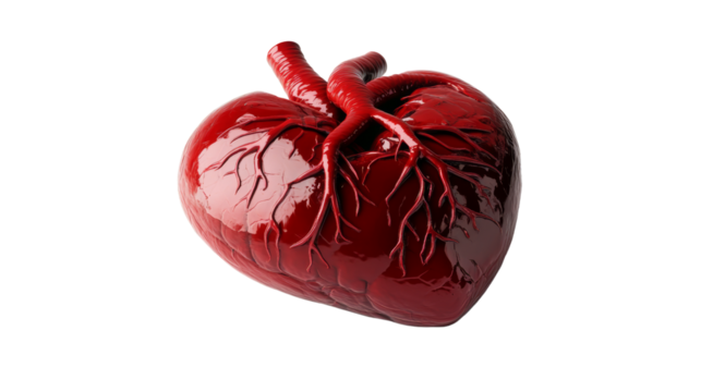 Human heart model medical science lab 3d render clinical environment close-up view anatomy education