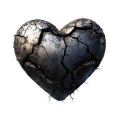 Cracked heart symbolizes emotional turmoil abstract art digital creation isolated view conceptual...