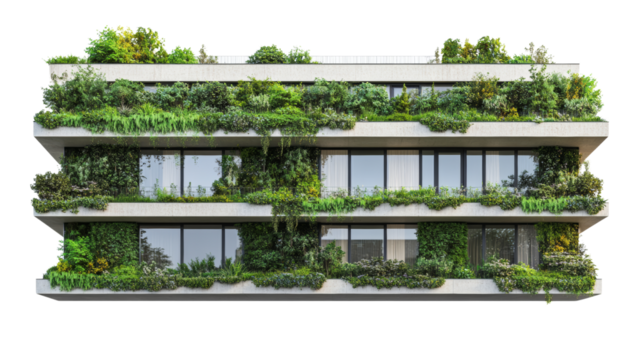 Sustainable living revolution urban green architecture modern city nature-focused design contemporary environment exterior viewpoint