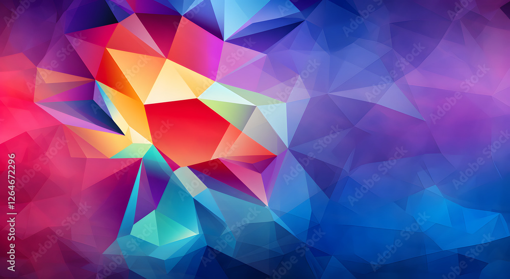 Poster multicolor polygonal illustration, which consist of triangles. geometric background in origami style