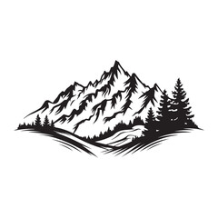Fototapeta premium Mountain silhouette icon vector