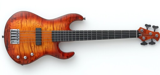 Obraz premium Stunning Sunburst Bass Guitar: A Musician's Dream