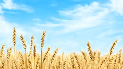 Fototapeta premium Golden Wheat Field Under A Vibrant Sky