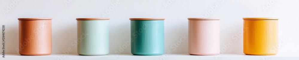Poster vibrant color recycling bins display modern sustainable design for office spaces - eco-friendly and 