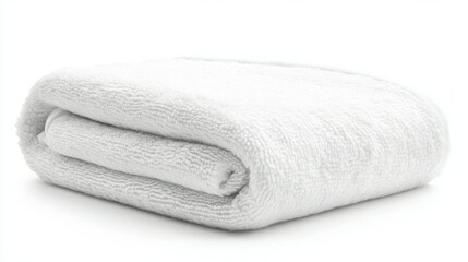 Soft, fluffy white towel folded neatly. Perfect for a spa-like feel.