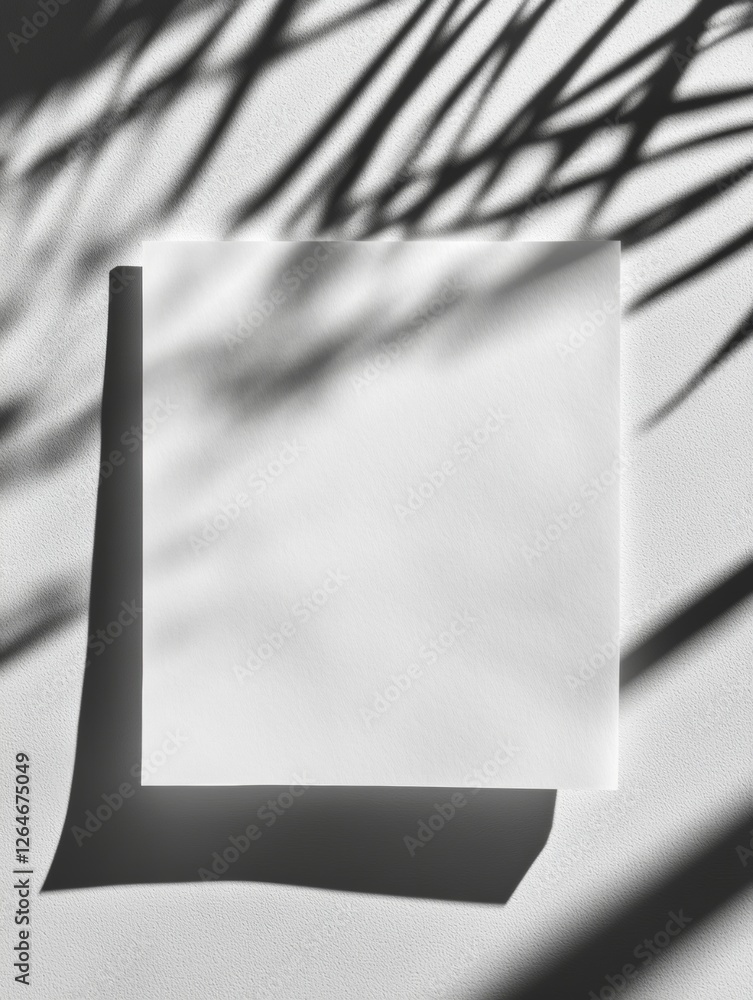 Leinwandbilder Minimalist Shadowed Sticky Note on Textured Desk Surface for Modern Office Communication and Efficient Task Management in Professional Workspaces