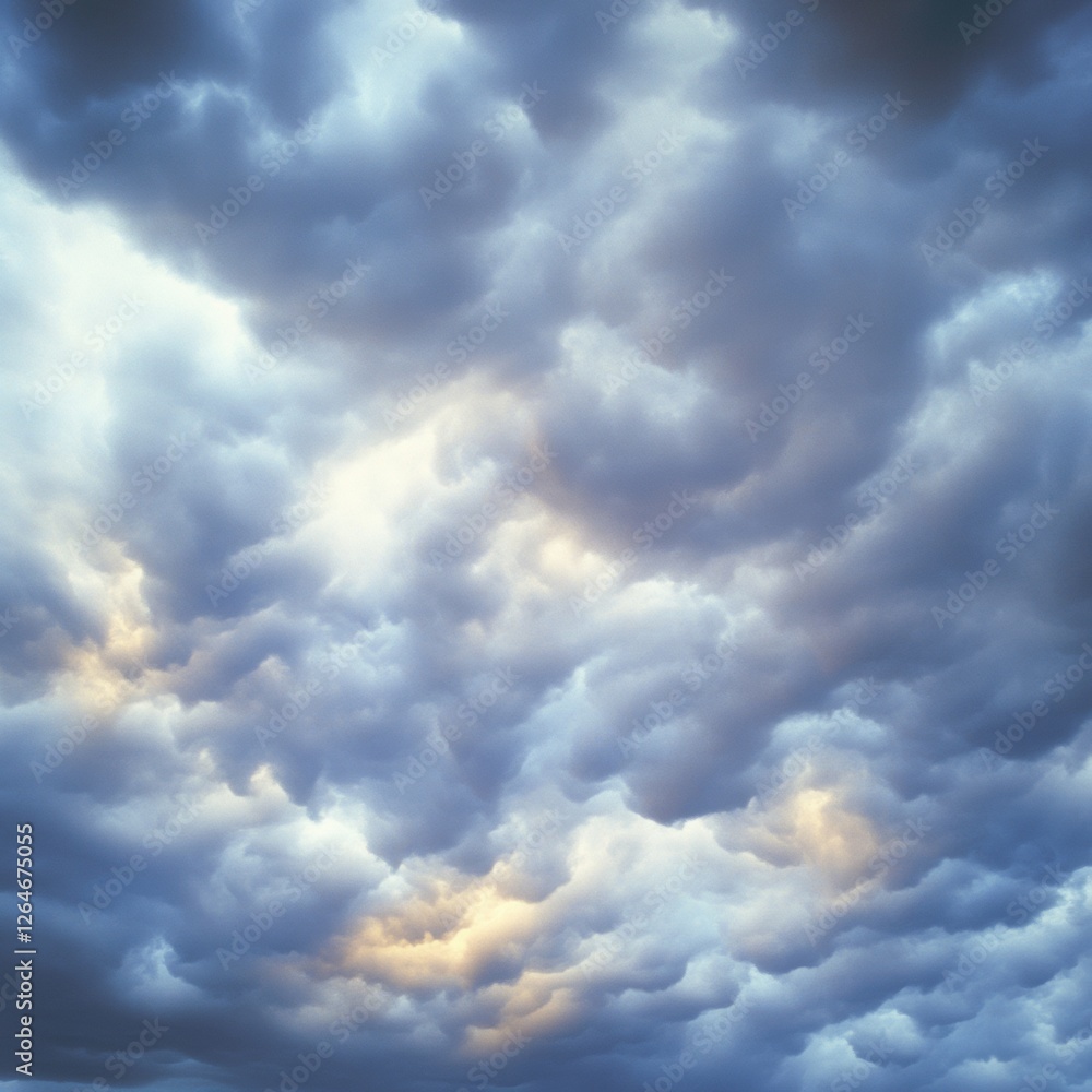 Aufkleber moody atmospheric skyscape dynamic supercell formation with textured mammatus clouds - essential wea