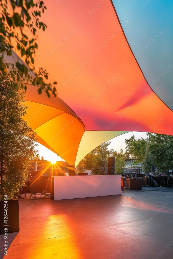 Leinwandbilder innovative corporate presentation venue with modular architectural canopy modern event experience an